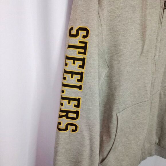 Steelers NFL Lined Full Zip Jacket Hooded Graphic Sweatshirt Pockets Heavy Small - Picture 2 of 7